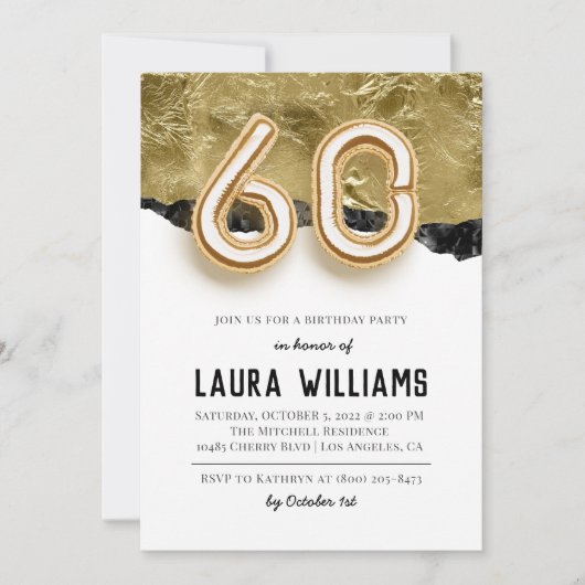 60. Geburtstagsparty Einladung (Vorderseite)