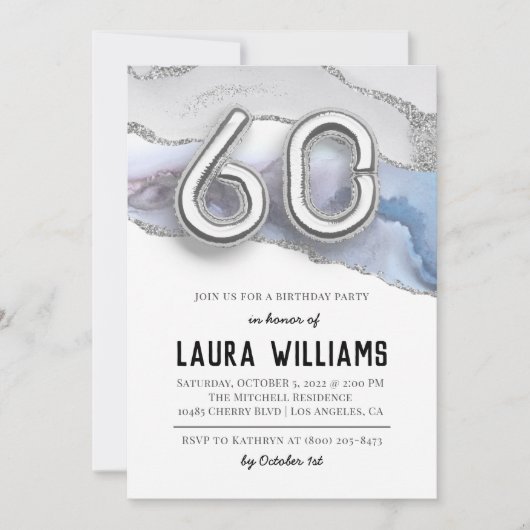 60. Geburtstagsparty Einladung (Vorderseite)