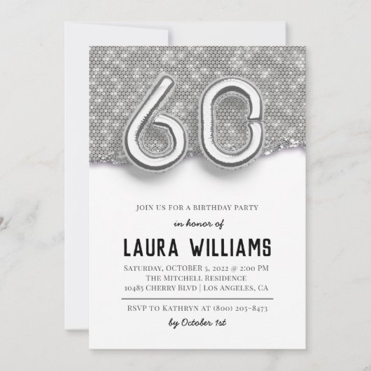 60. Geburtstagsparty Einladung (Vorderseite)