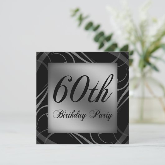 60. Geburtstagsparty Einladung (Stehend Vorderseite)