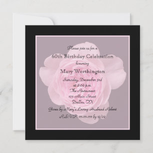 60. Geburtstagsparty Einladung Rose für 60.