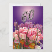60. Geburtstagsparty Einladung Tulips (Vorderseite)