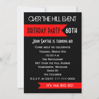 60. Geburtstagsparty Einladung über den Hügel
