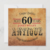 60. Geburtstagsparty Einladung | Vintag - DIY-Alte (Vorderseite)