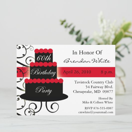 60. Geburtstagsparty Einladungen (Stehend Vorderseite)
