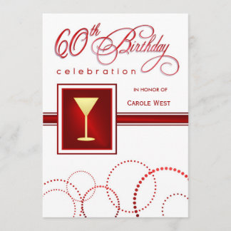 60. Geburtstagsparty Einladungen - Custom Maroon