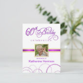 60. Geburtstagsparty Einladungen - mit Monogramm (Stehend Vorderseite)