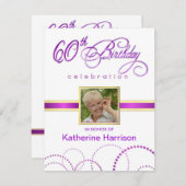 60. Geburtstagsparty Einladungen - mit Monogramm (Vorne/Hinten)