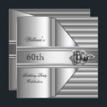 60. Geburtstagsparty Elegant Mens Silver Mans 2 Einladung<br><div class="desc">Latch Lock Mens 60. Geburtstagspartei Silver Metal Look Image. Mans Birthday. Elegant Mens 60. 50. 40. aller Altersstufen Birthday Party Einladungen Mann männlich.</div>