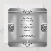 60. Geburtstagsparty Elegant Mens Silver Metal 2 Einladung (Rückseite)