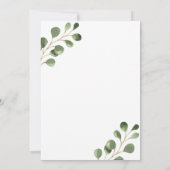 60. Geburtstagsparty Eukalyptus Aquarell elegant Einladung (Rückseite)