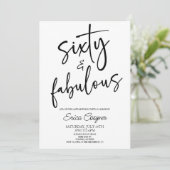 60. Geburtstagsparty & Fabulous Minimal 60. Einladung (Stehend Vorderseite)