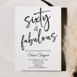 60. Geburtstagsparty & Fabulous Minimal 60. Einladung<br><div class="desc">Dies ist eine 60 & Fabulous Minimal Minimalistische Schwarz-weiß 60. Geburtstagsparty Einladung!</div>