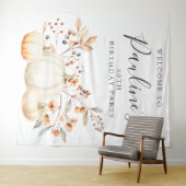 60. Geburtstagsparty Fall Pumpkin Blätter Wandteppich (Beispiel (Horizontal))