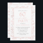 60. Geburtstagsparty Feminine Blush Pink Floral Einladung<br><div class="desc">Die 60. Geburtstagsparty Feminine Blush Pink Bloral Einladung, eine Feier der Eleganz und Anmut. Diese Einladung mit zartem, rosa Rosatönen verströmt Weiblichkeit und Eleganz und schafft den perfekten Rahmen für ein unvergessliches Meilenstein-Fest. Es ist sorgfältig gestaltet und lädt Liebende herzlich ein, sich an diesem besondere Anlass mit Freude und Ehrfurcht...</div>