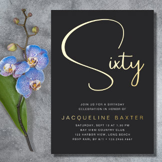 60. Geburtstagsparty Folieneinladung