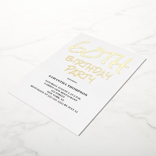 60. Geburtstagsparty Folieneinladung (Gedreht)