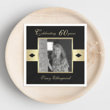 60. Geburtstagsparty Foto auf Black