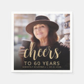 60. Geburtstagsparty Foto Cheers Serviette (Vorderseite)