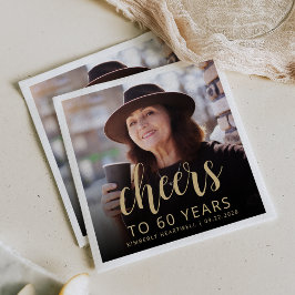 60. Geburtstagsparty Foto Cheers Serviette