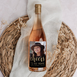 60. Geburtstagsparty Foto Cheers Weinetikett