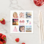 60. Geburtstagsparty Foto Collage Serviette (Beispiel)
