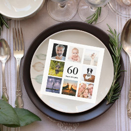 60. Geburtstagsparty Foto Collage Typ Serviette