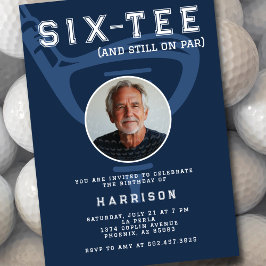 60. Geburtstagsparty Foto Moderne Golf Navy Einladung