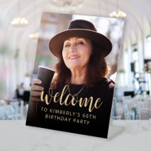 60. Geburtstagsparty Foto Willkommen