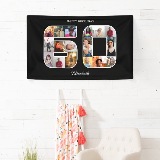 60. Geburtstagsparty FotoCollage Banner (Insitu)