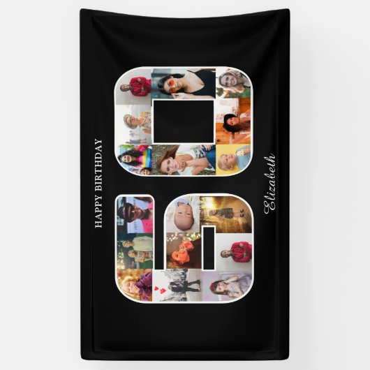 60. Geburtstagsparty FotoCollage Banner (Vertikal)