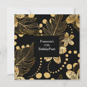 60. Geburtstagsparty Gold Black Square Einladung (Rückseite)