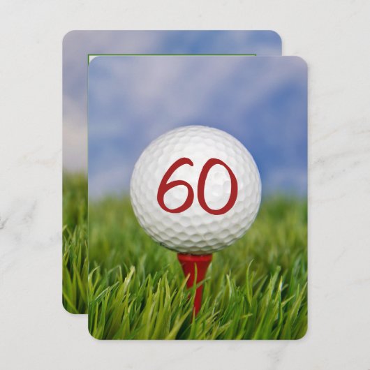 60. Geburtstagsparty Golf Thema Einladung (Vorne/Hinten)