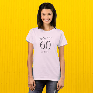 60. Geburtstagsparty Gray Script Pink T-Shirt