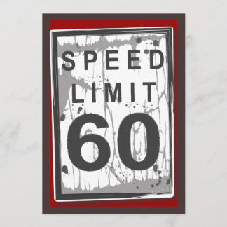 60. Geburtstagsparty Grungy Speed Limit Sign Einladung