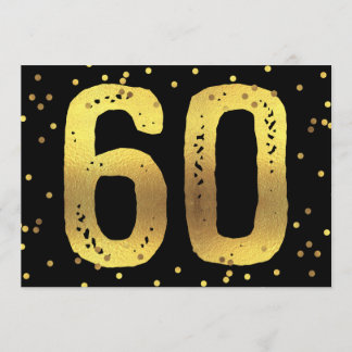 60. Geburtstagsparty Imitats Gold Foil Confetti Bl Einladung