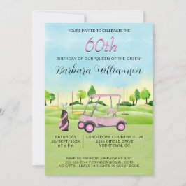 60. Geburtstagsparty Lady Golfer Thema Einladung