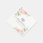 60. Geburtstagsparty liefert rosa Blumenmuster Serviette (Ecke)
