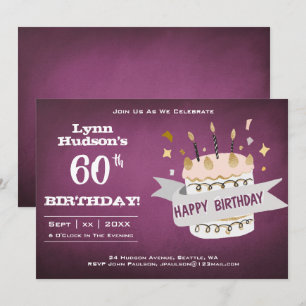 60. Geburtstagsparty mit Namen Einladung