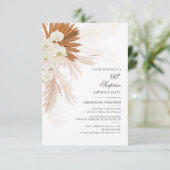 60. Geburtstagsparty Pampas Grass Custom Einladung (Stehend Vorderseite)
