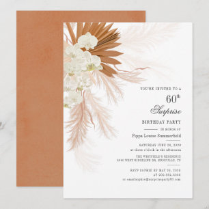 60. Geburtstagsparty Pampas Grass Modern Einladung
