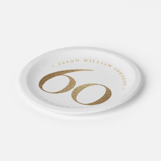 60. Geburtstagsparty Pappteller (Schrägansicht)