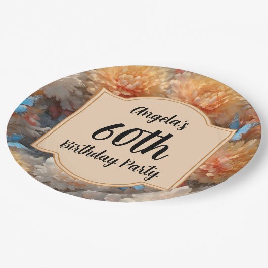 60. Geburtstagsparty Pappteller (Schrägansicht)