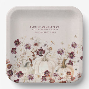 60. Geburtstagsparty Pumpkin Wildblume Custom Pappteller