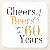 60. Geburtstagsparty Rechteckiger Pappuntersetzer (Vorderseite)