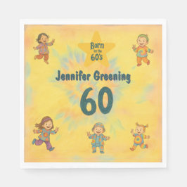 60. Geburtstagsparty Retro geboren in den 60er Jah Serviette
