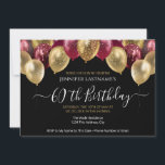 60. Geburtstagsparty Rot und Gold Einladung<br><div class="desc">Elegante Imitate Rot und Gold Glitzer Ballons an der oberen Grenze. Alle Texte sind individuell einstellbar und lassen sich für Ihr eigenes Party leicht ändern. Das elegante Save the Date der Geburtstagsgeschenke. Elegante,  einfache,  moderne und stilvolle Typografie. Einladungen zur Geburtstagsfeier für Erwachsene.</div>