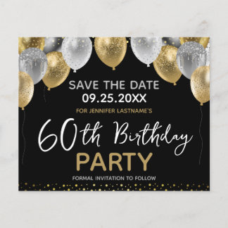 60. Geburtstagsparty Save the Date Flyer