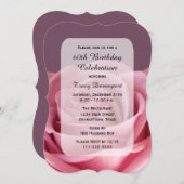 60. Geburtstagsparty Schöne Rose Einladung (Vorne/Hinten)