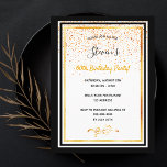 60. Geburtstagsparty Schwarz-weiße Goldeinladung Postkarte<br><div class="desc">Eine elegante Geburtstagsfeier für einen 60. Geburtstag für Damen und Herren. Vorlagen für Ihre Informationen. Schwarze und Imitate goldene Rahmen und goldene Konfetti regnen. Eleganter weißer Hintergrund,  schwarze und goldene Buchstaben. Der Name ist mit einem modernen handgeschriebenen Stilskript geschrieben.</div>